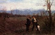 Wilhelm Leibl Leibl und Sperl auf der Huhnerjagd USA oil painting artist